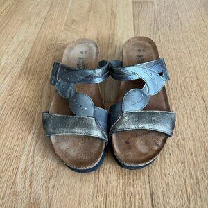 Naot Kimberly Metallic Leather Slide Comfort Wedge Sandals Women's Size 40